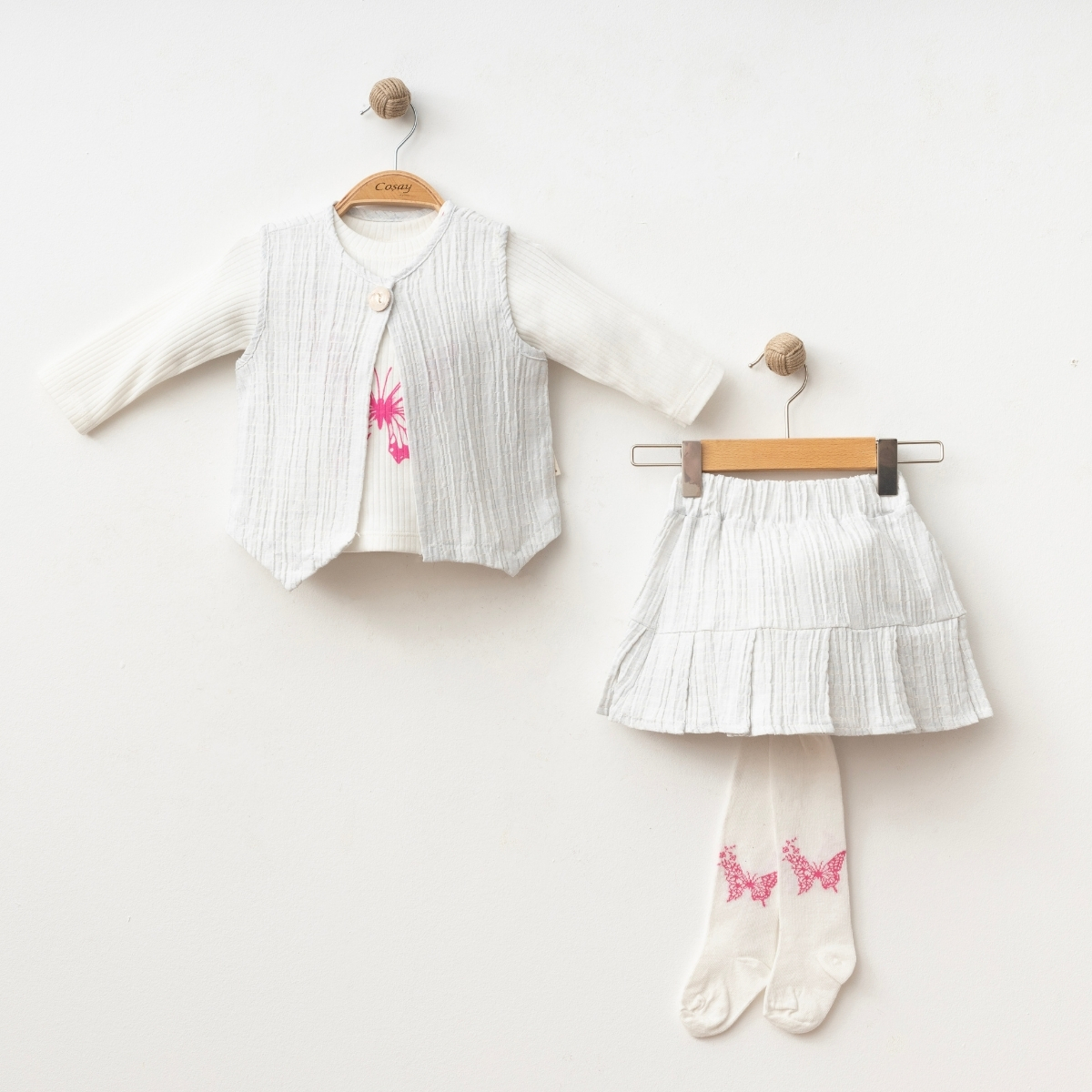 COŞAY BEBE KIZ 9-12-18-24 AY KELEBEKLİ 4LÜ TAKIM