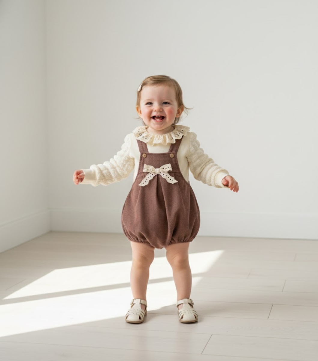 MİNİ CAYZEN KIZ 3-6-9-12 AY BELLA LACE ROMPER