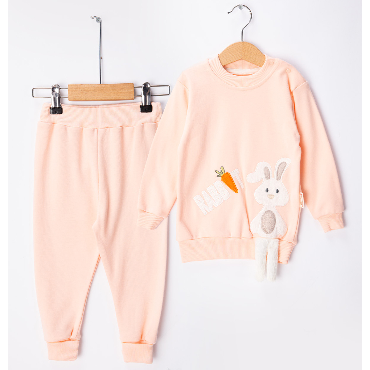 BEYAZ BEBEK KIZ 9-12-18-24 AY RABBIT PELUŞLU TAKIM