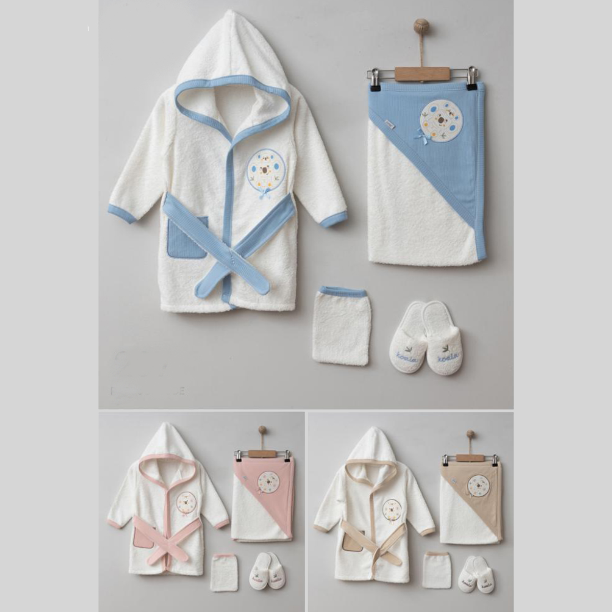 ZIPIR UNISEX 0-3 AY KOALA BORNOZ SET
