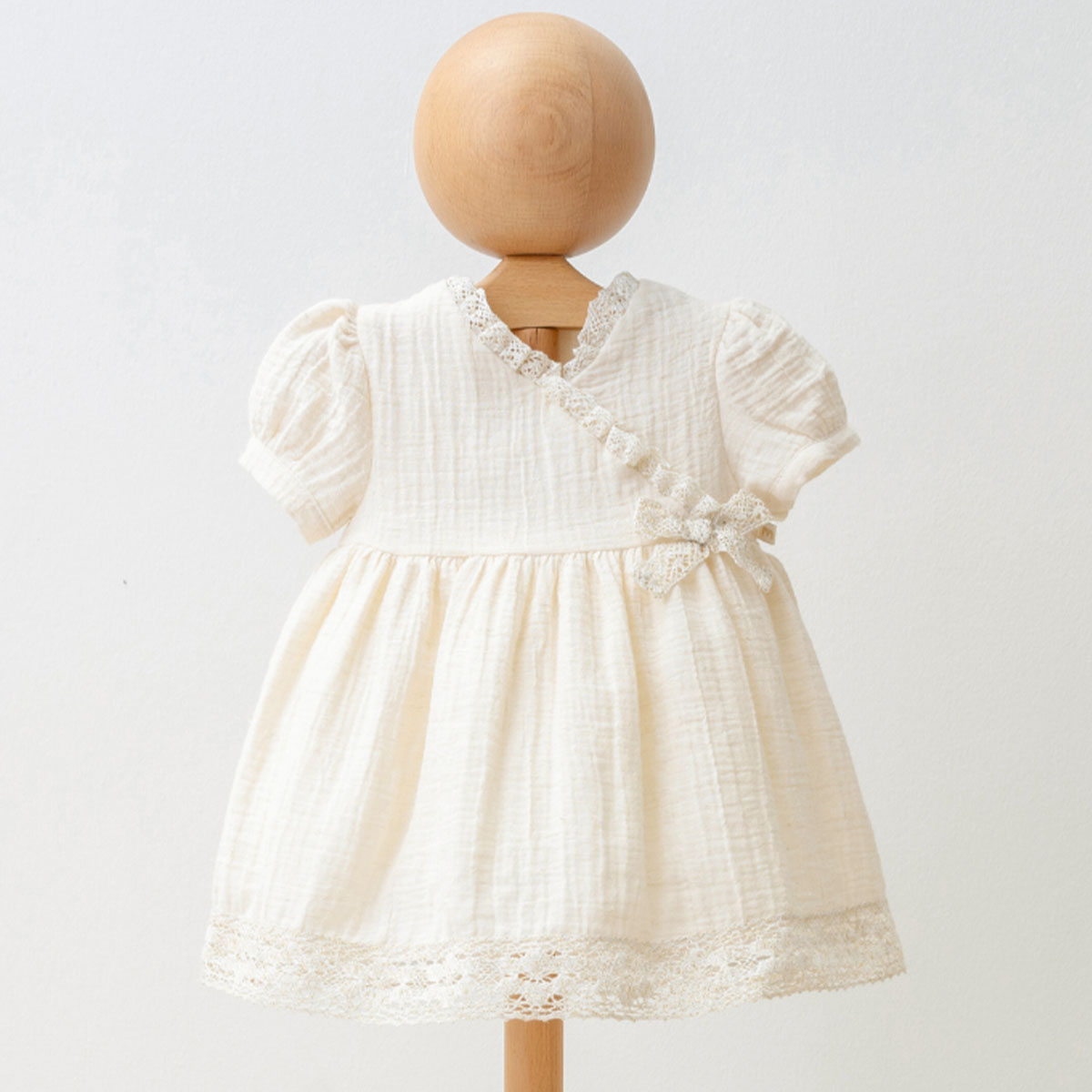 MİOMİNİ KIZ 6-9-12-18-24 AY SİMLİ MÜSLİN ELBİSE