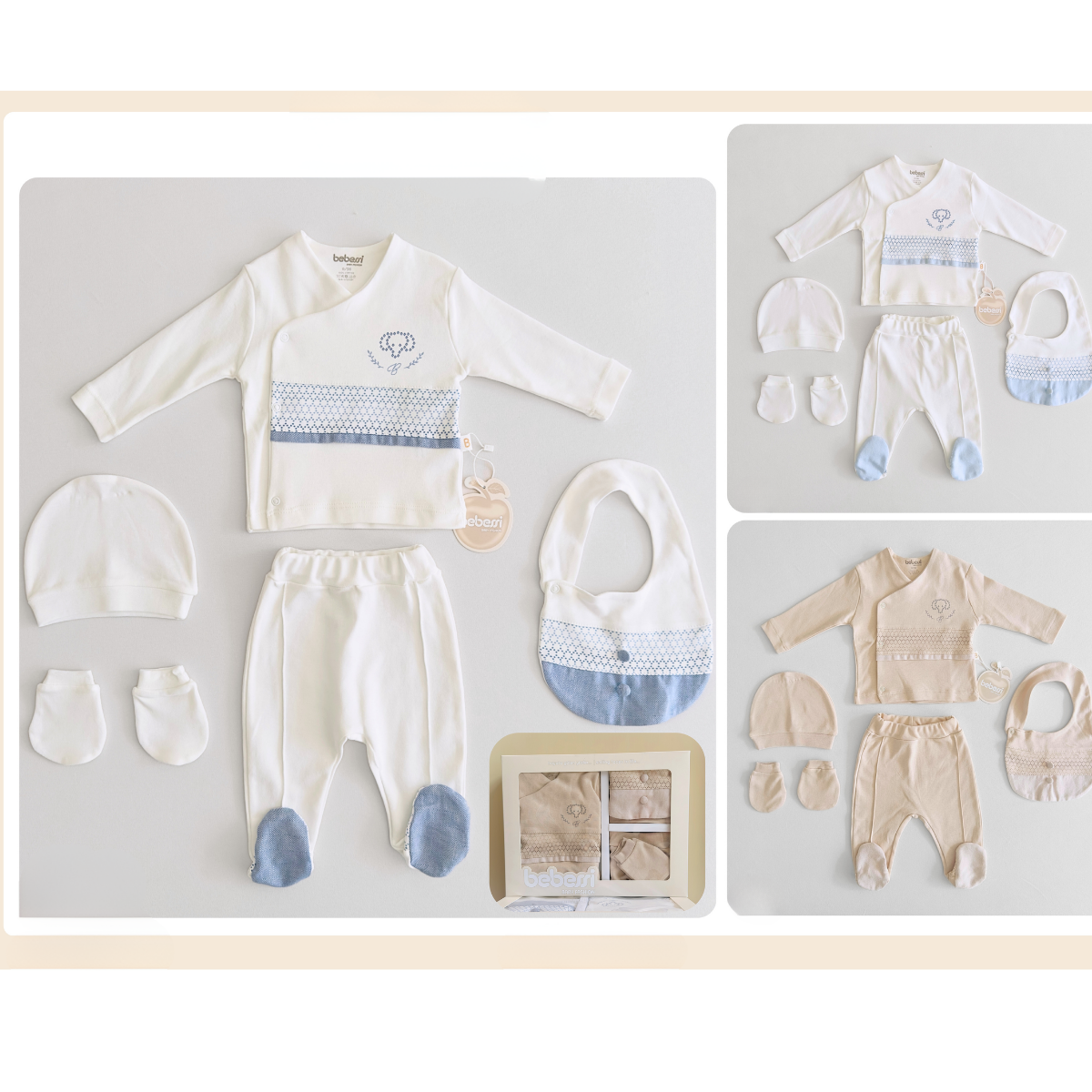 BEBESSİ ERKEK 0-3 AY LUXURY 5Lİ SET KUTULU