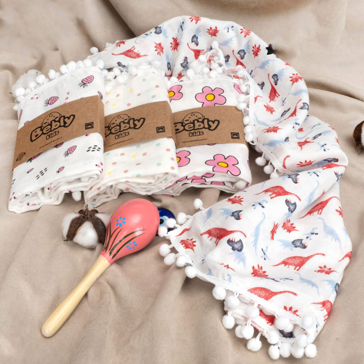 BEBLY KIDS UNISEX 100*90 CM 2KAT MÜSLİN BATTANİYE