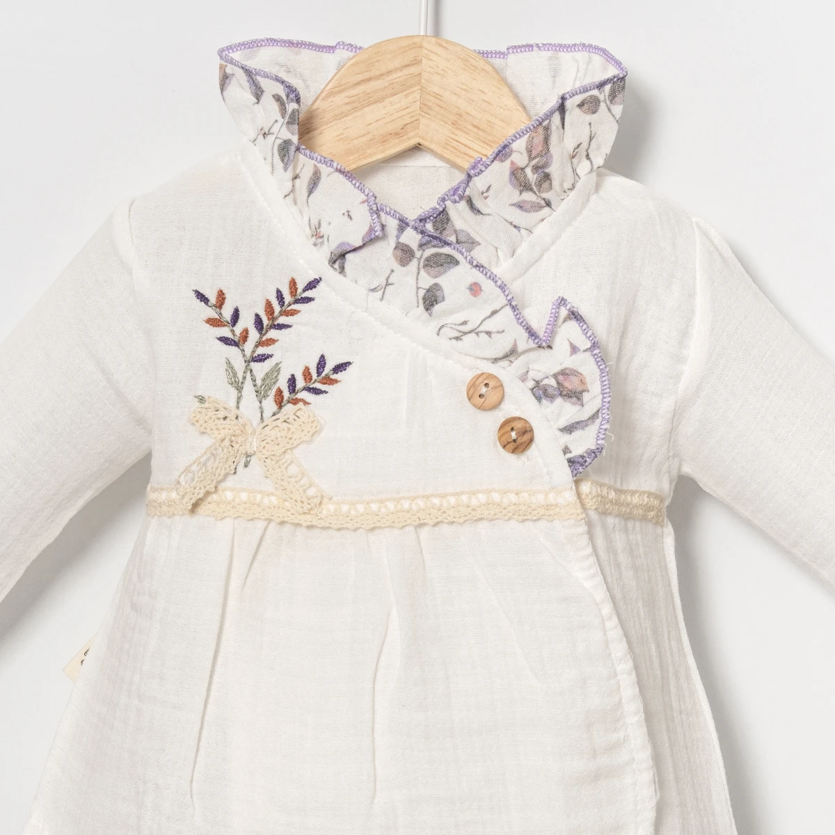 BEBLY KIDS KIZ 0-3 AY ÇİÇEK BAHÇESİ MÜSLİN 10LU SE