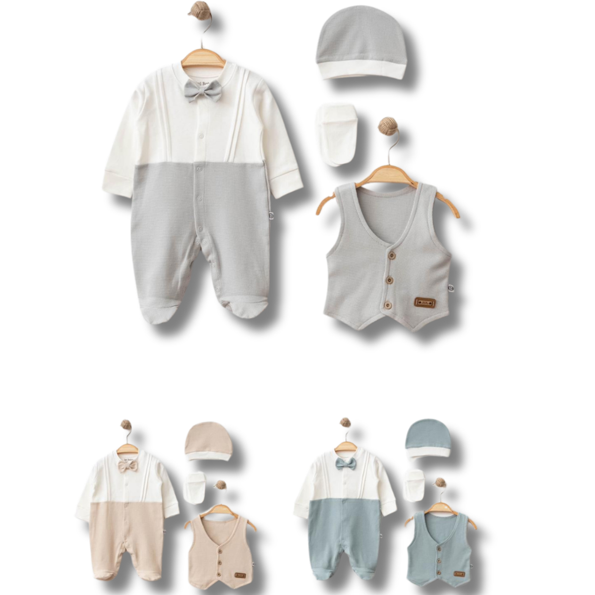 IŞIL BABY ERKEK 0/3-0/3-3/6 AY WAFFLE TULUM SET