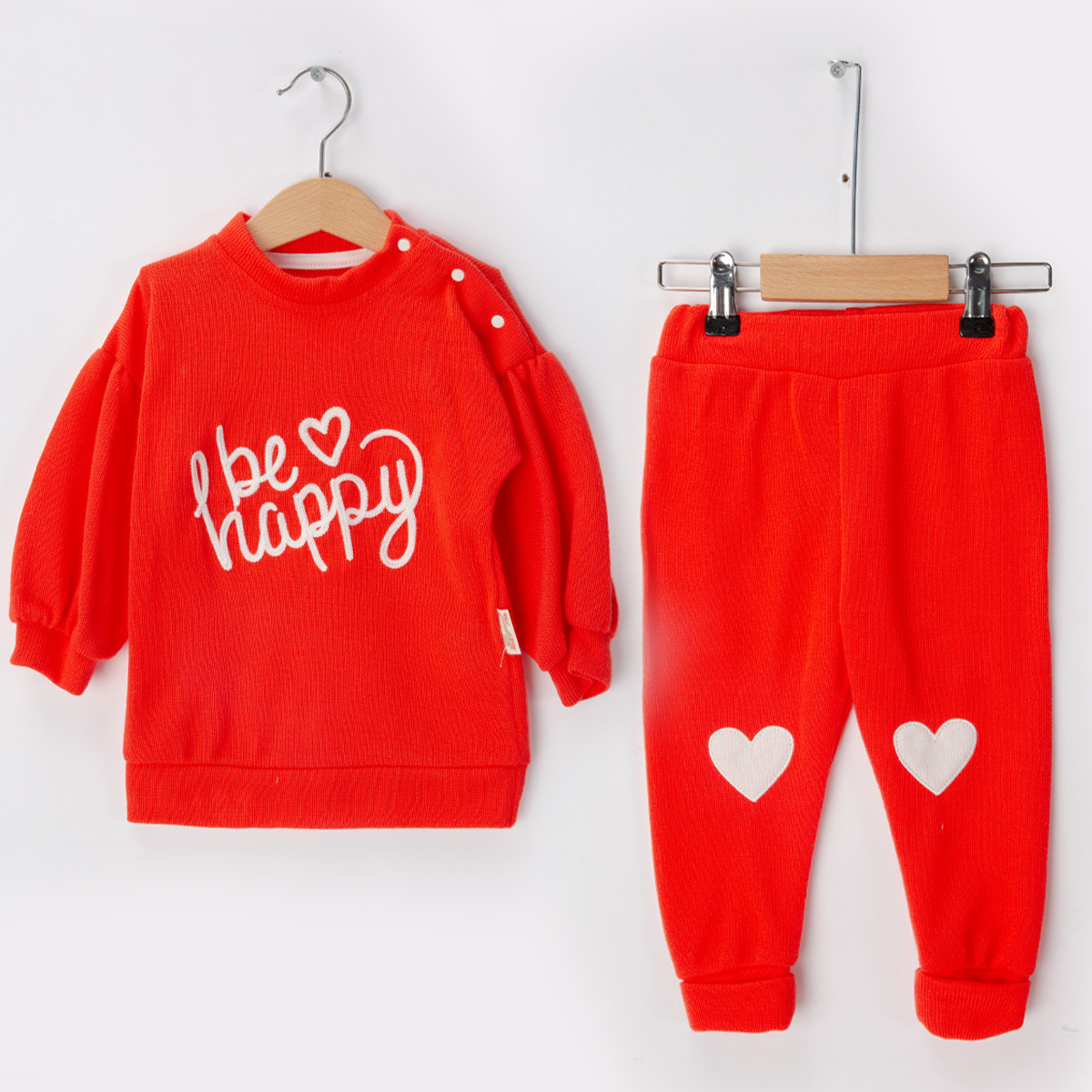 BEYAZ BEBEK KIZ 9-12-18-24 AY BE HAPPY TRİKO TAKIM