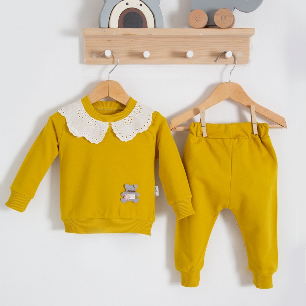ZEO KIDS KIZ 6-9-12-18 AY DANTEL YAKALI TAKIM