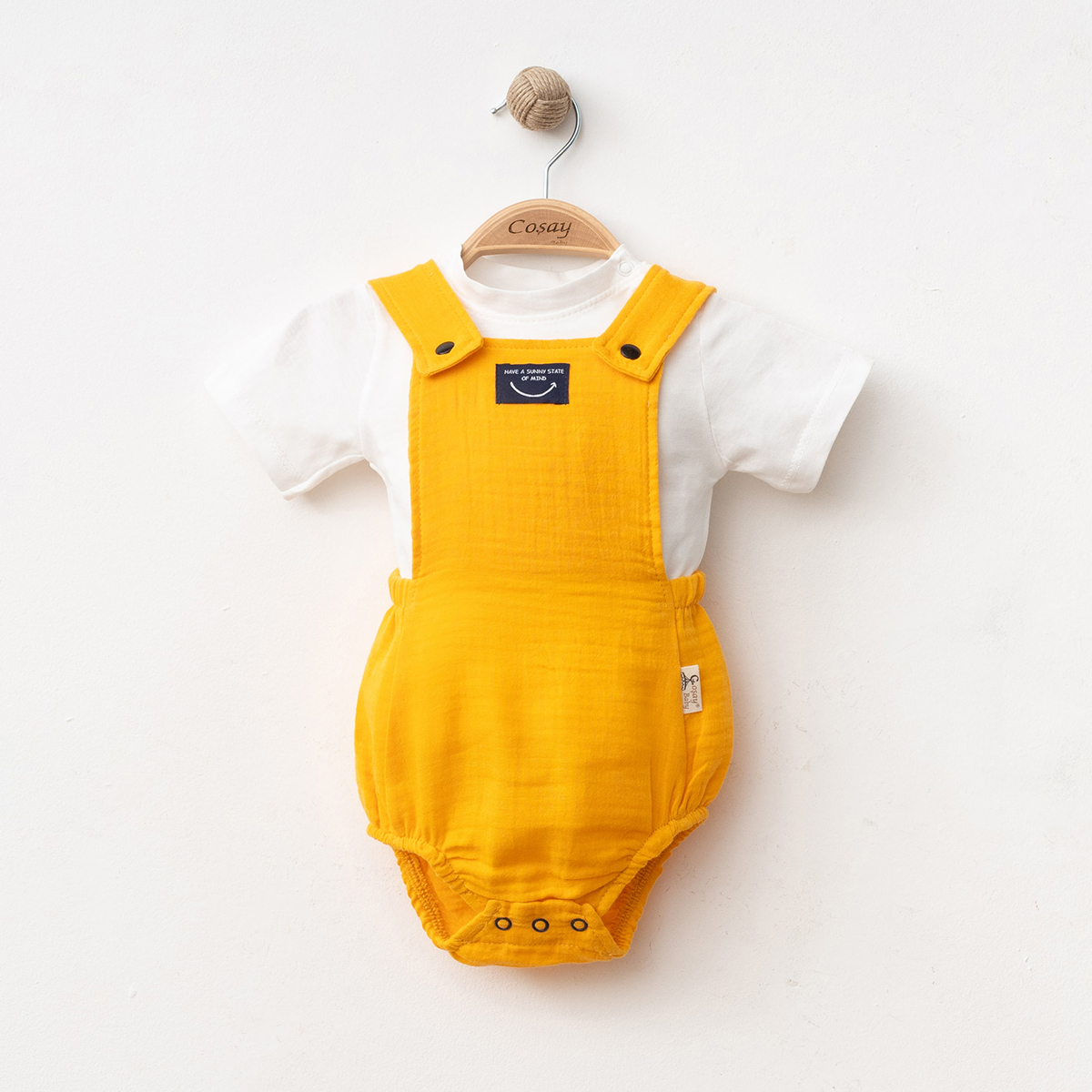 COŞAY BEBE ERKEK 6-9-12 AY BODYLİ MÜSLİN ROMPER