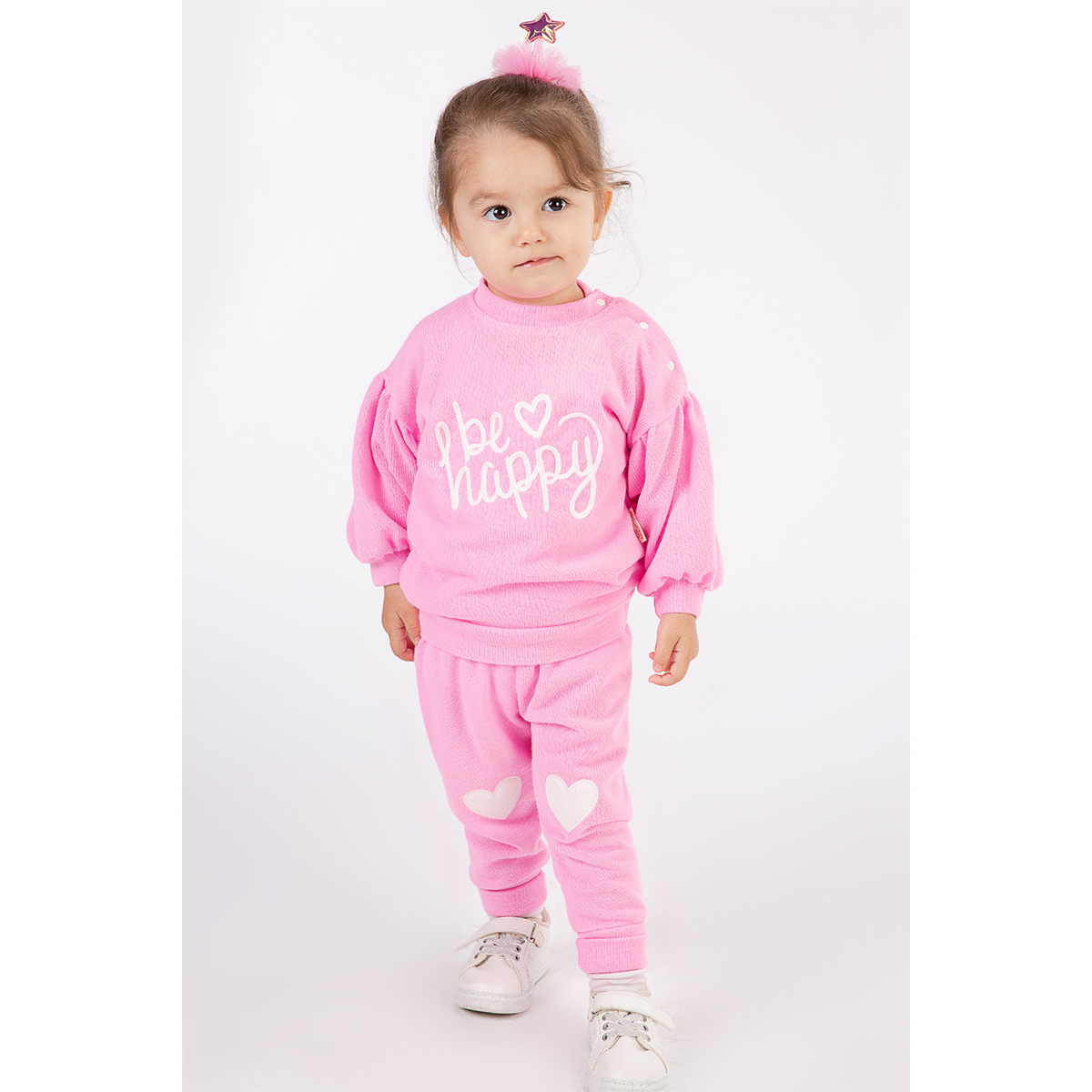 BEYAZ BEBEK KIZ 9-12-18-24 AY BE HAPPY TRİKO TAKIM