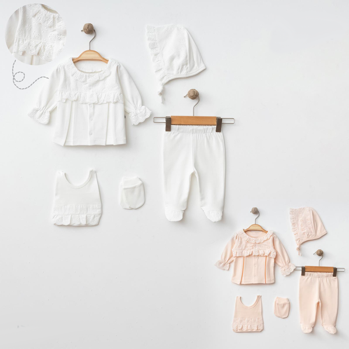 IŞIL BABY KIZ 0/3-0/3-3/6 AY FİSTOLU 5Lİ SET