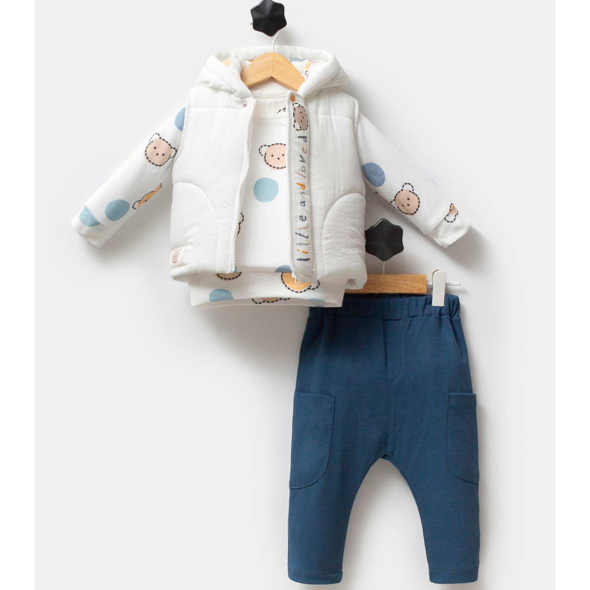 HİPPIL ERKEK 9-12-18 AY LITTLE AND LOVED 3LÜ TAKIM