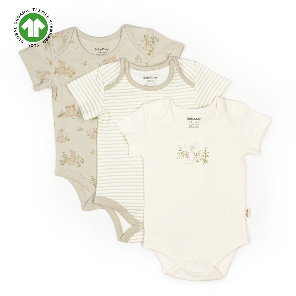 BABYCOSY UNISEX 12-18-24 AY KUTULU KISAKOL 3LÜ BDY