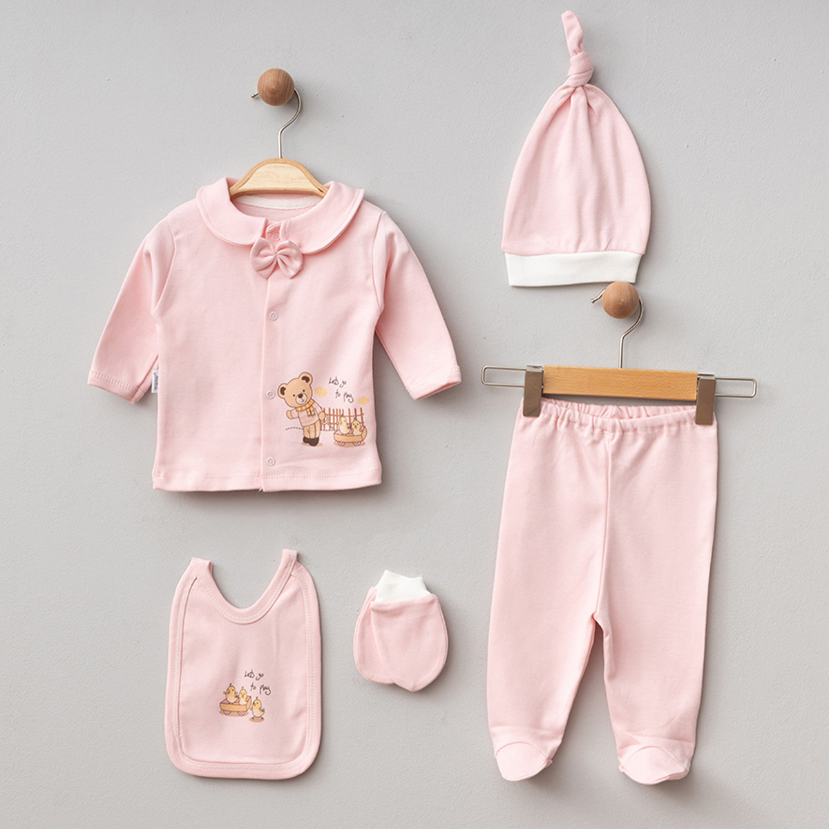 ZIPIR UNISEX 0-3 AY AYICIKLI CİVCİVLİ 5Lİ SET