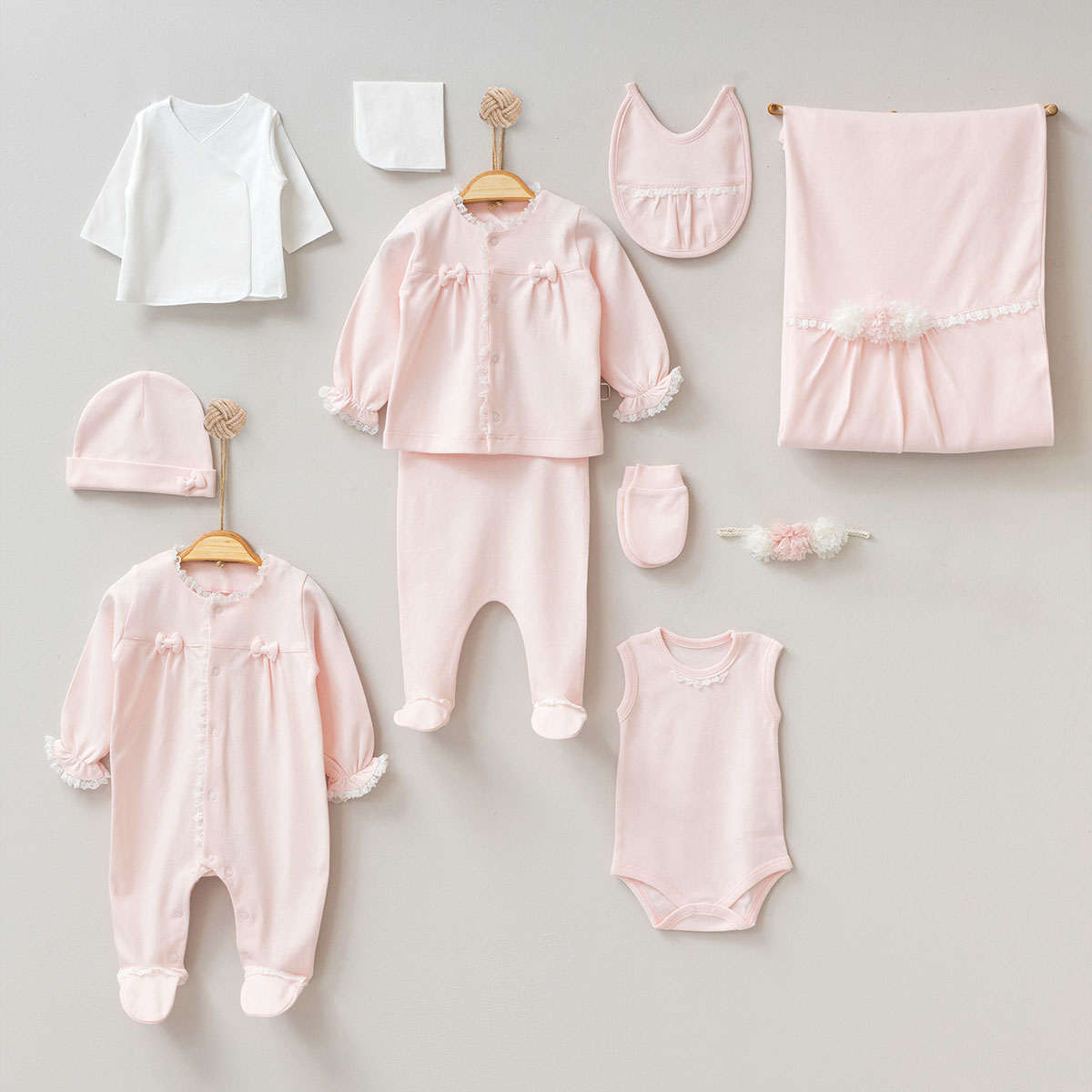 ÇİÇEKLİ FİYONKLU 10LU SET