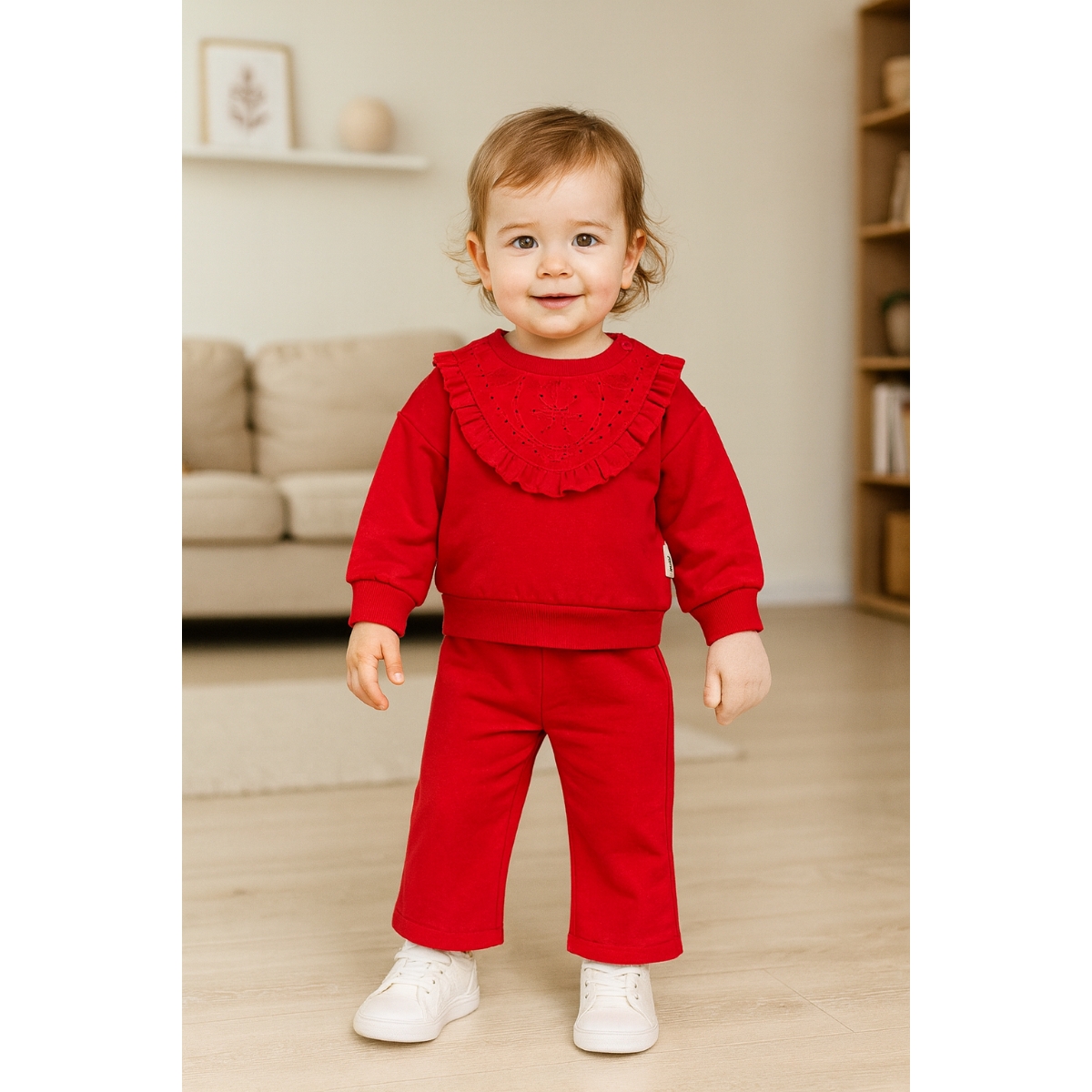 VOVİDO KIZ 9-24 AY BRODELİ FIRFIRLI 2Lİ TAKIM