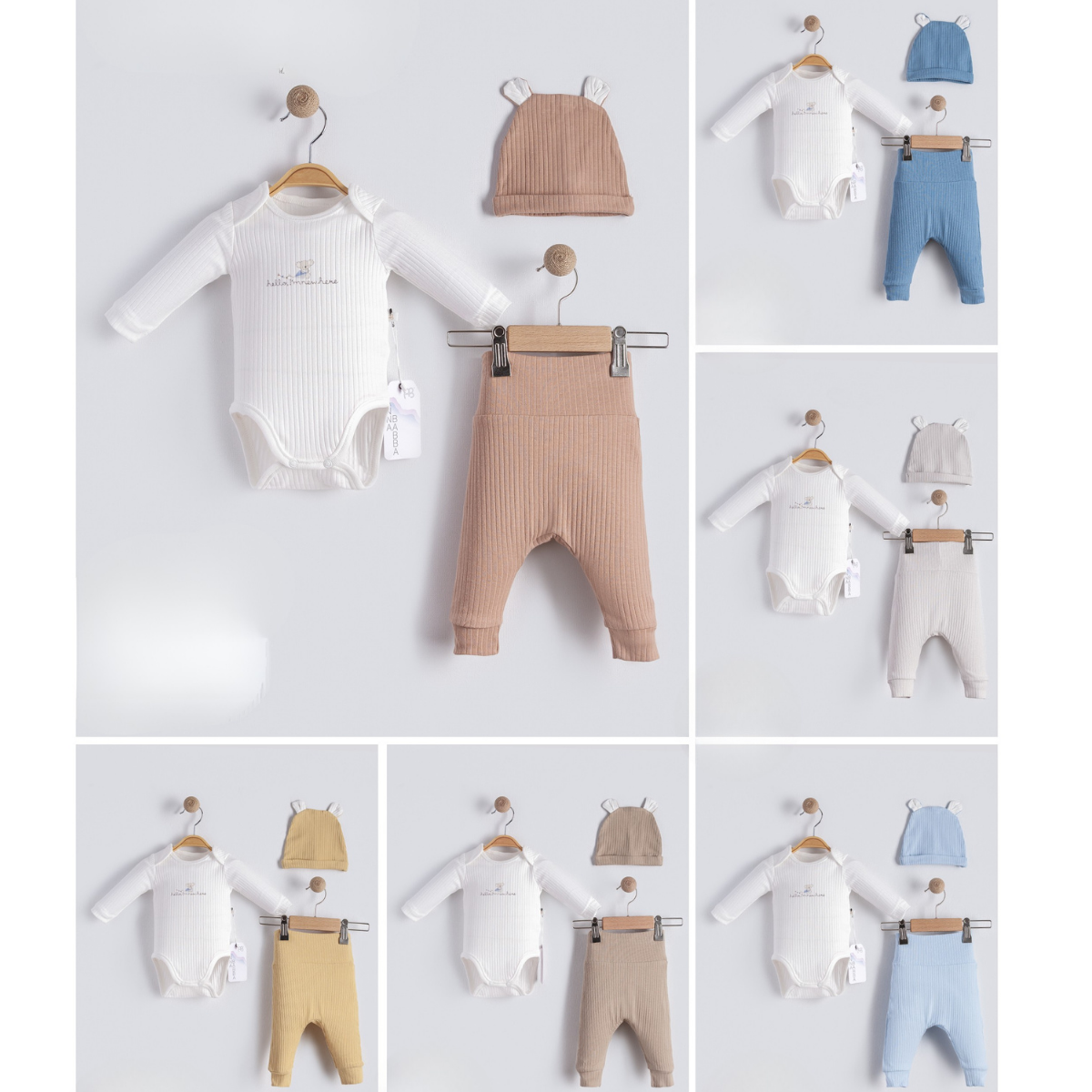 ANNA BABBA ERKEK 0-3 AY HELLO BABY 3LÜ ZIBIN SET