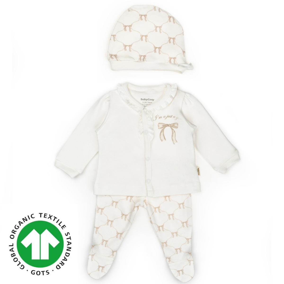 BABYCOSY KIZ 0/3-3/6 AY BOW 3LÜ SET