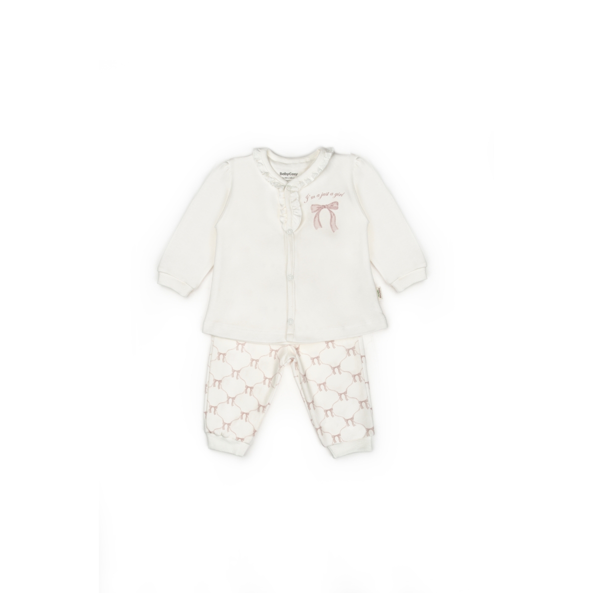 BABYCOSY KIZ 6-9-12-18-24 AY BOW 2Lİ TAKIM