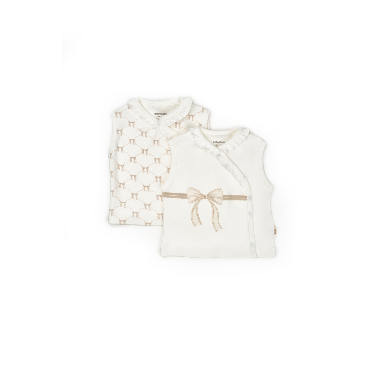 BABYCOSY KIZ 6-9-12-18-24 AY BOW 2Lİ YELEK