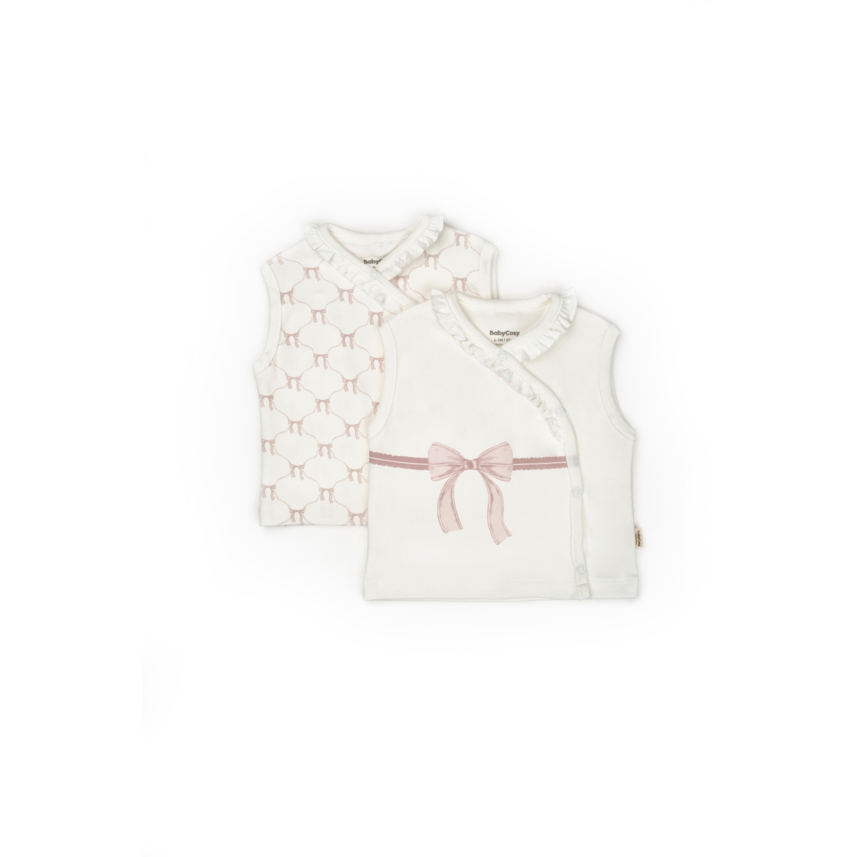 BABYCOSY KIZ 6-9-12-18-24 AY BOW 2Lİ YELEK