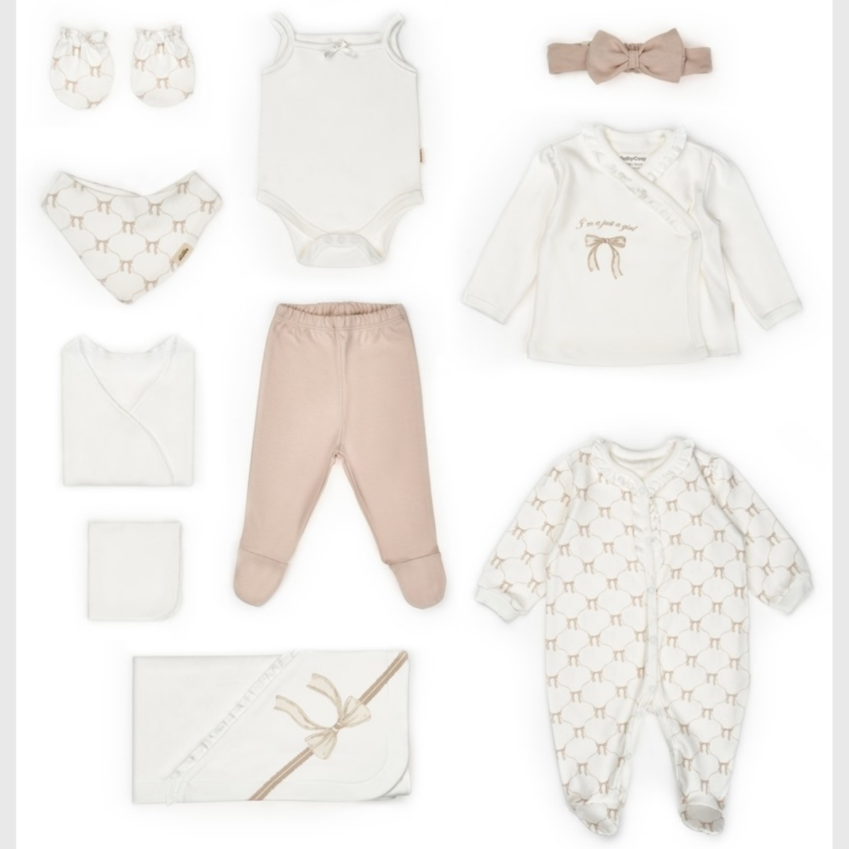 BABYCOSY ORGANIC KIZ 0-3 AY BOW 10LU SET