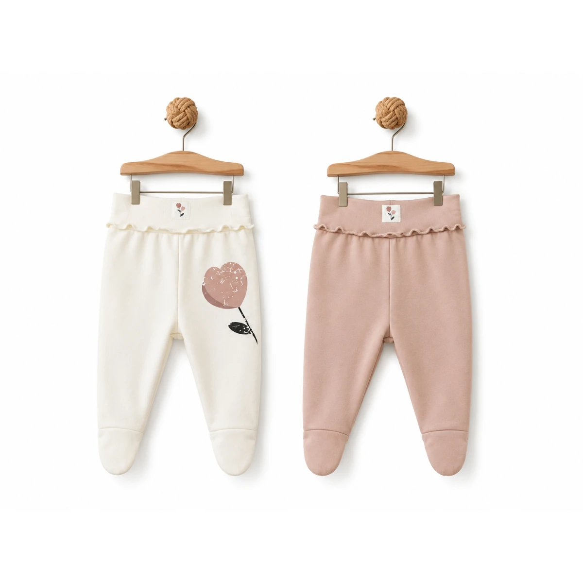BABYCOSY ORGANIC KIZ 1-3 AY 2 PCS FOOTED PANTS