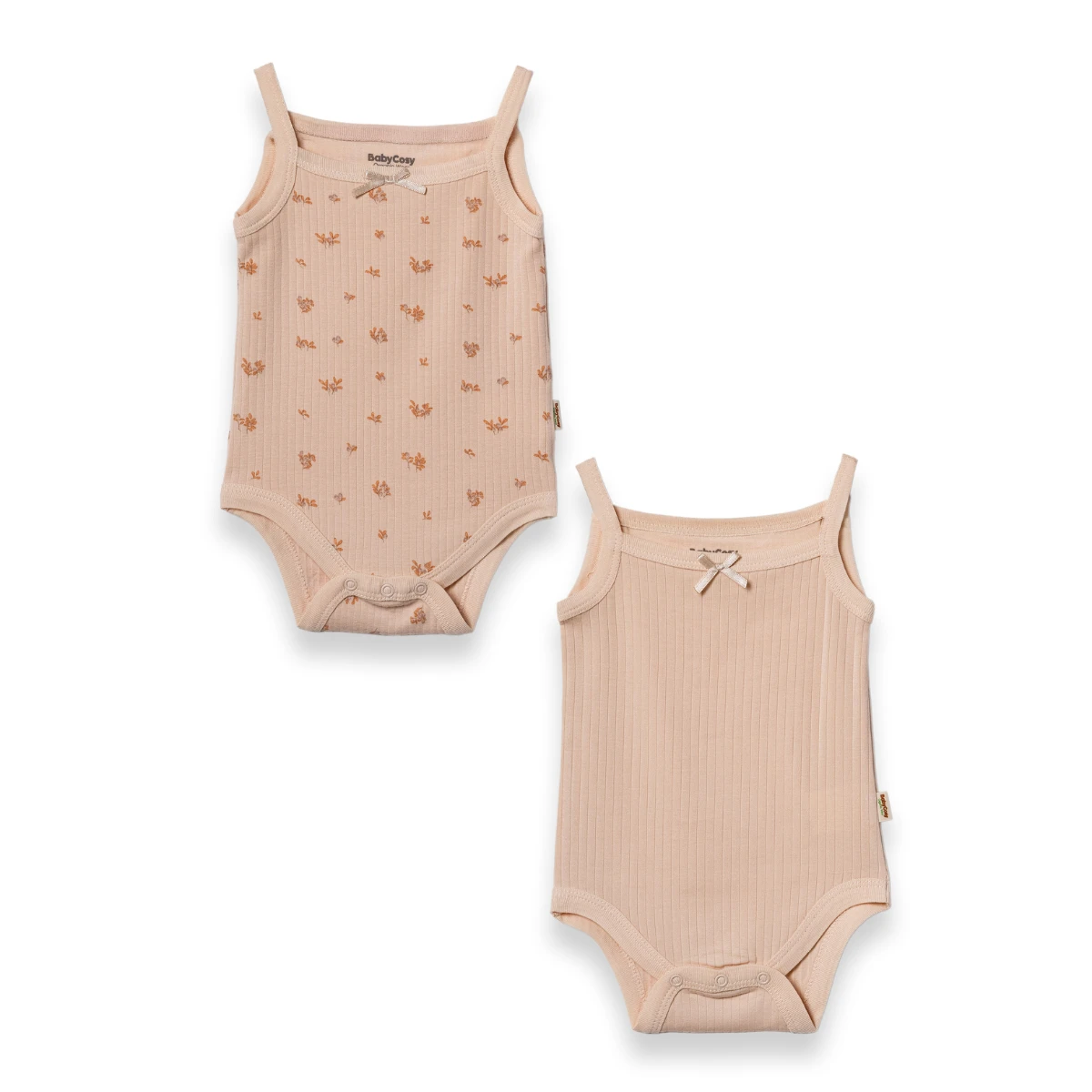 BABYCOSY ORGANIC KIZ 3-24 AY 2Lİ KOLSUZ BODY
