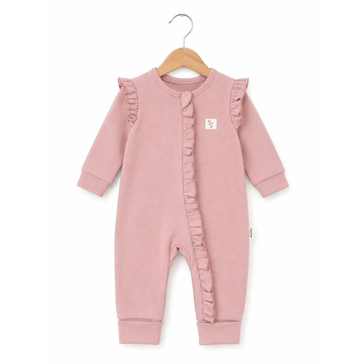 BABYCOSY ORGANIC KIZ 3-24 AY ZİPPERED ROMPER