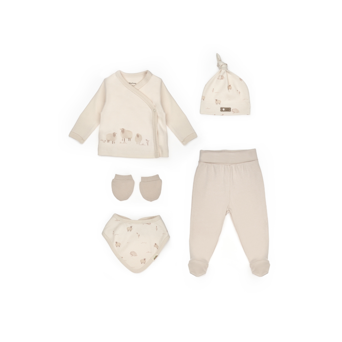 BABYCOSY ORGANIC UNISEX 0-3 AY LAMB 5Lİ SET
