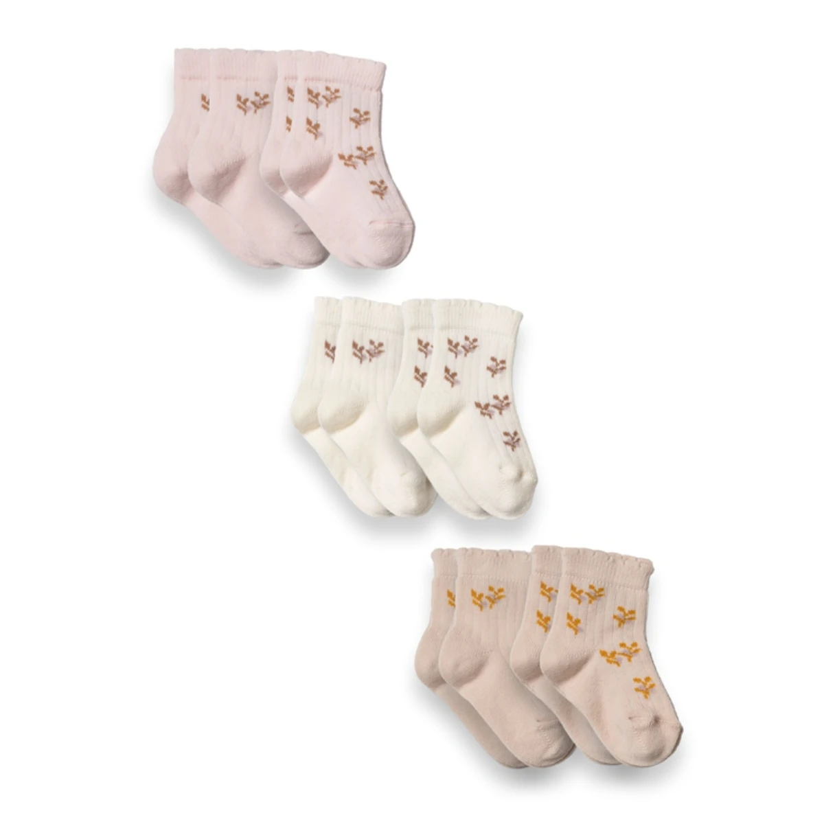 BABYCOSY ORGANIC UNISEX 6-24 AY ÇİÇEKLİ 6LI ÇORAP
