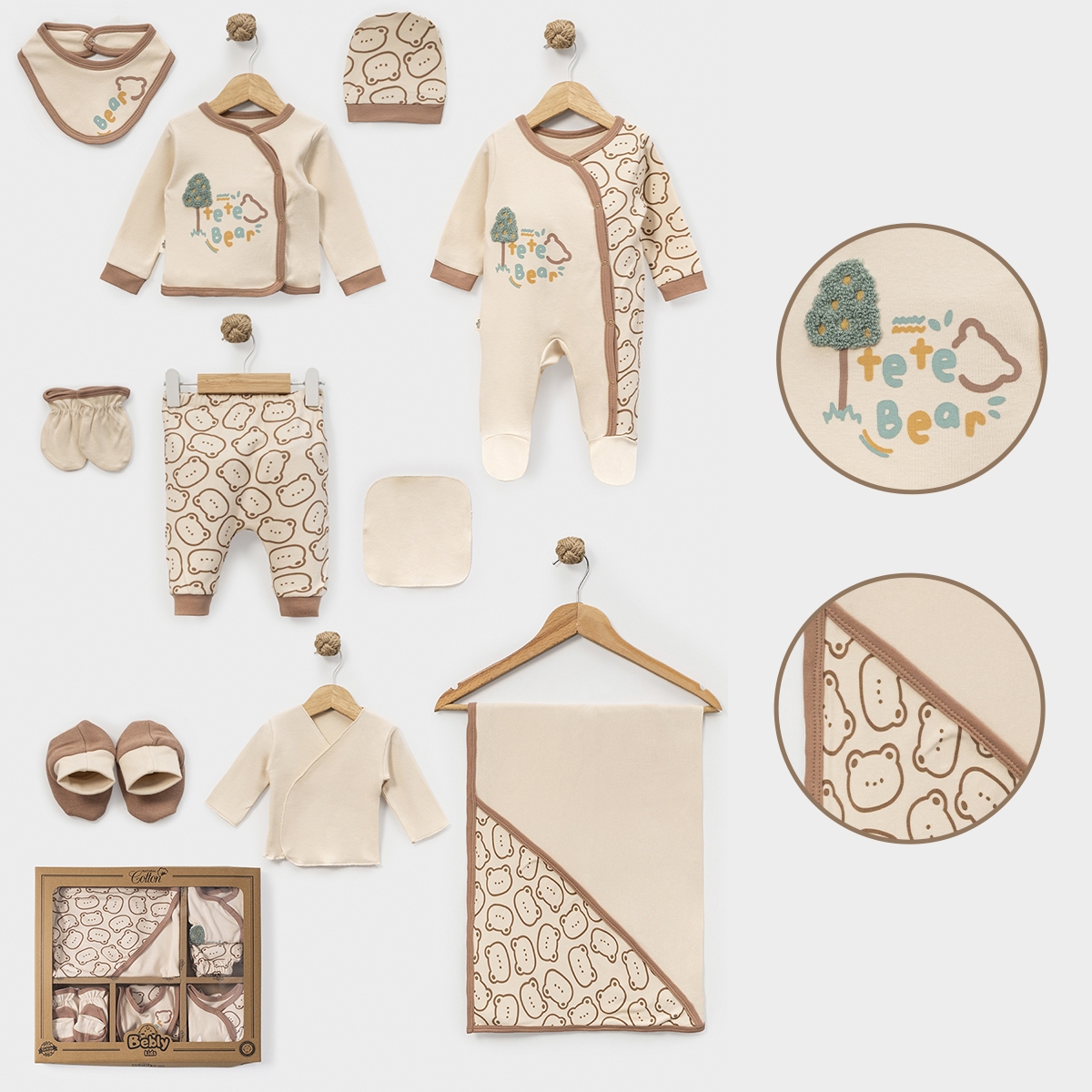 BEBLY KIDS ERKEK 3 AY AYICIK DESENLİ 10LU SET