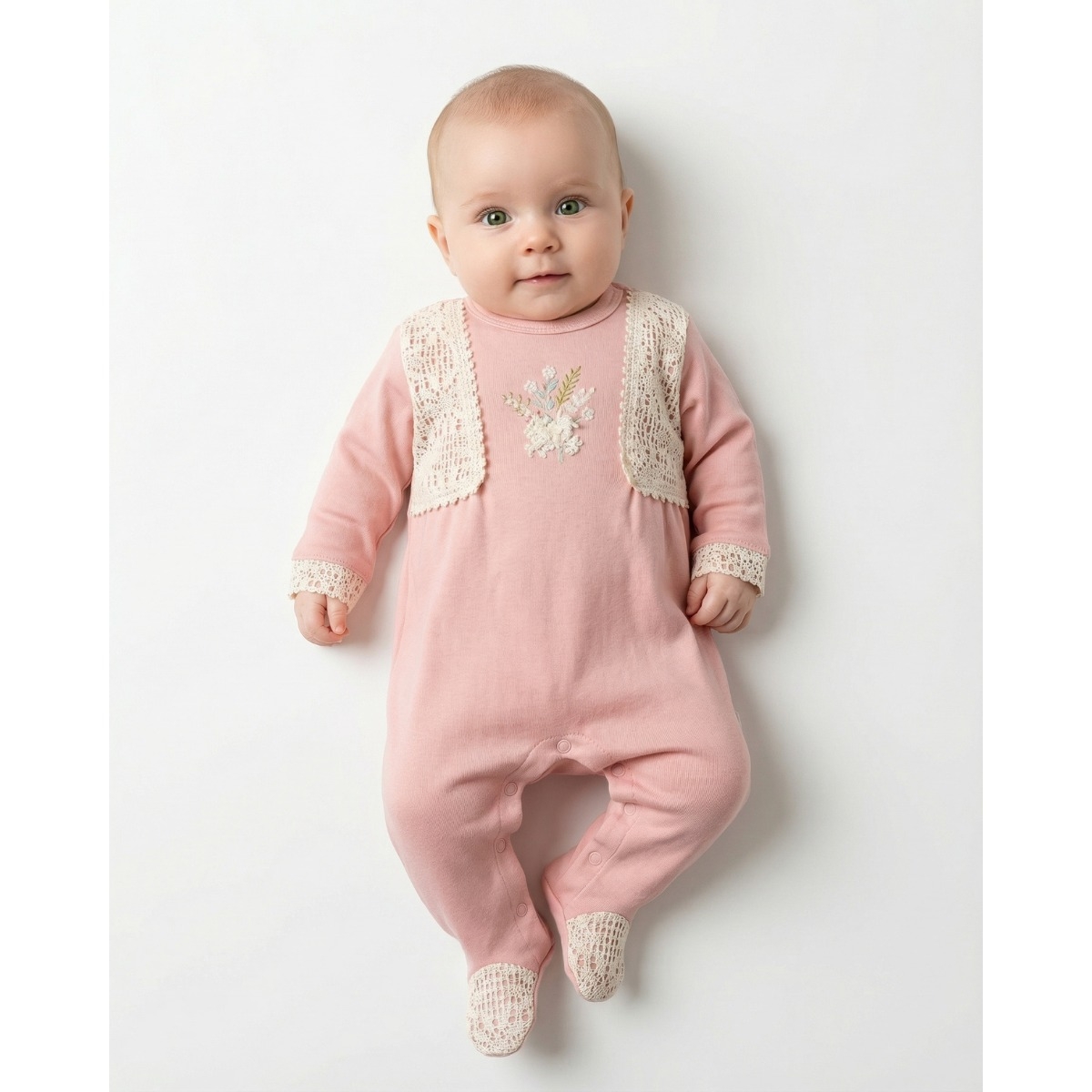 BEBLY KIDS KIZ 0-3 AY RAŞEL DANTELLİ TULUM