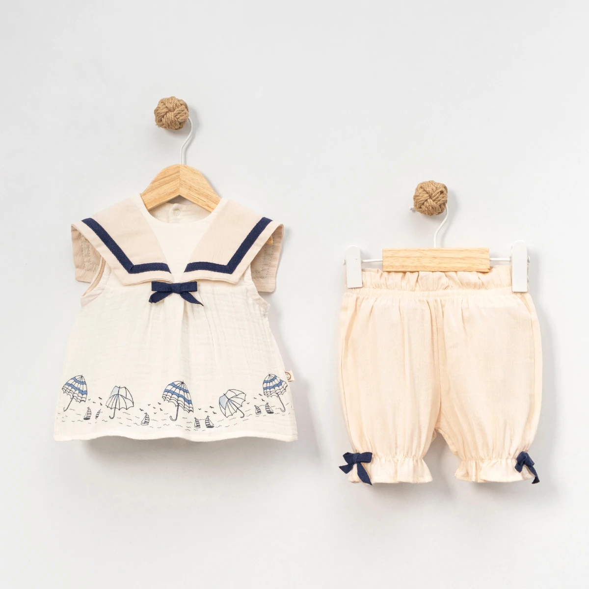 CFRA KIDS KIZ 3-6-9-12 AY  DENİZCİ MÜSLİN TAKIM