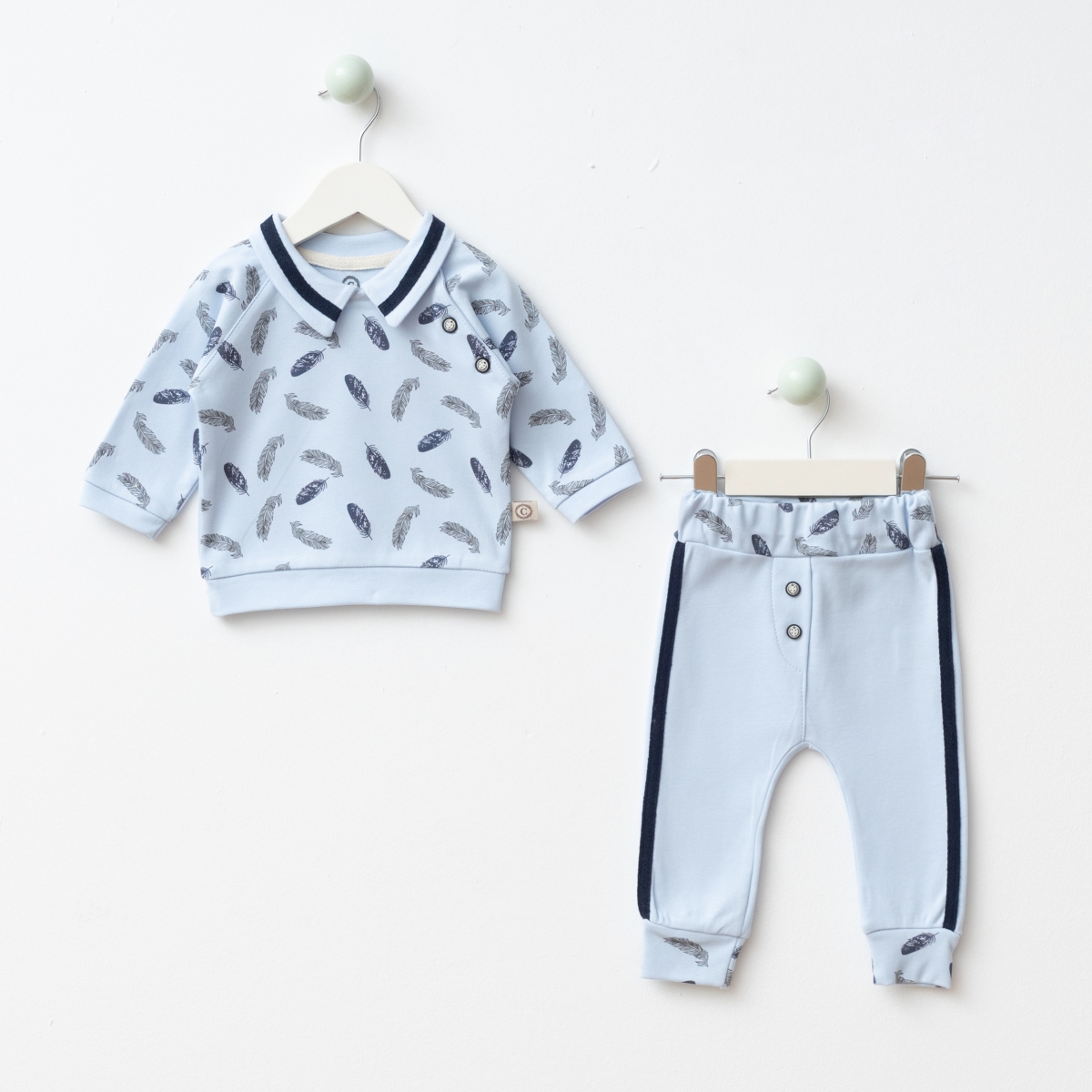 CFRA KIDS UNISEX 3-6-9-12 AY PENYE YAKALI 2Lİ TAKI