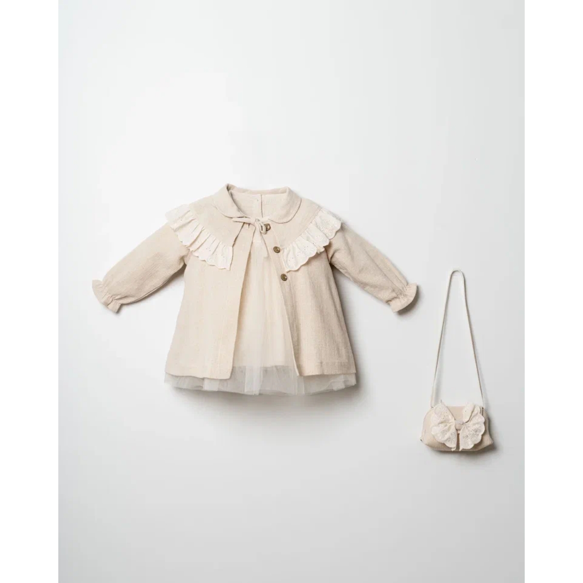 COCOSİSS GIRL 1-2-3-4 YEARS OLD TRENCH COAT SET WITH BAG