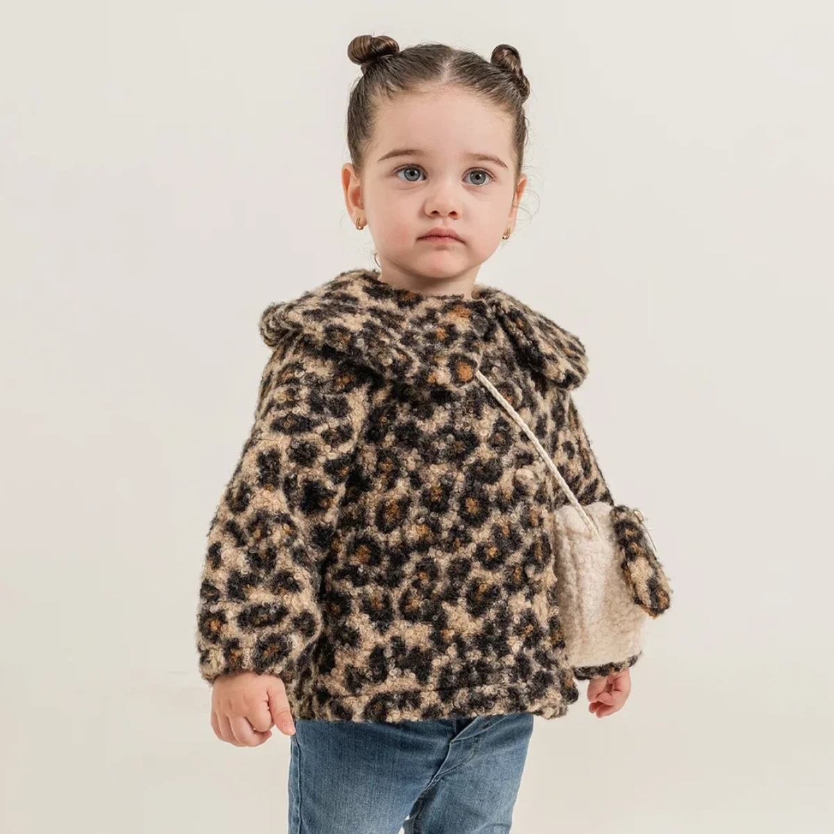 COCOSİSS KIZ 9-24 AY LEOPAR ÇANTALI KIZ PARKA 