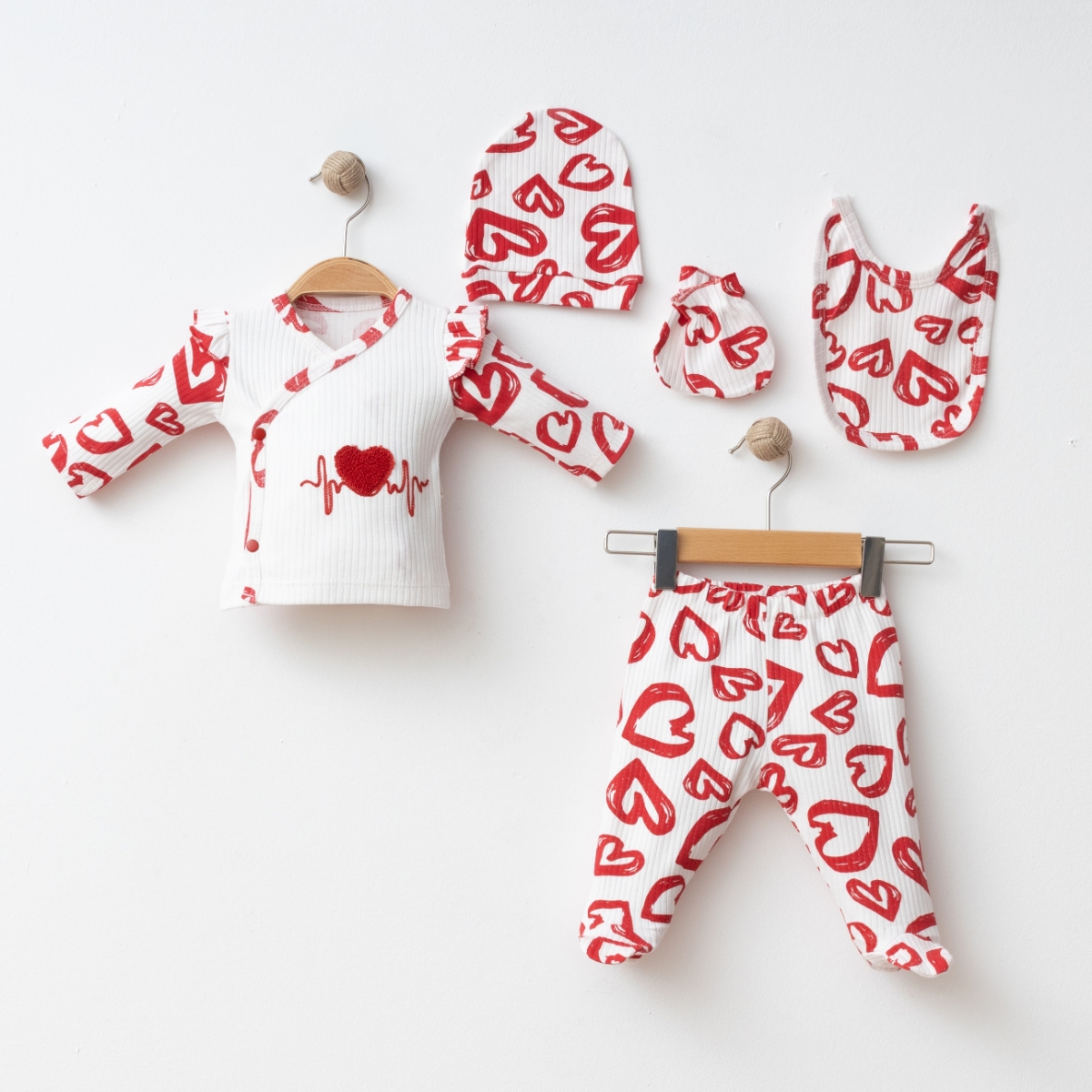 COŞAY BEBE KIZ 0-3 AY KALPLİ 5 Lİ SET