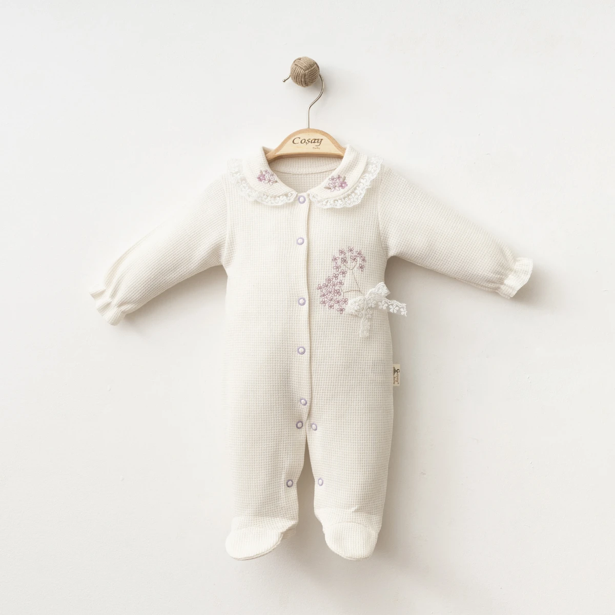 COŞAY BEBE KIZ 3-6-9 AY ÇİÇEK NAKIŞLI TULUM