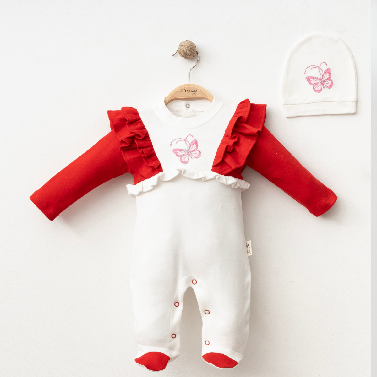 COŞAY BEBE KIZ 6-9-12 AY KELEBEK NAKIŞLI TULUM