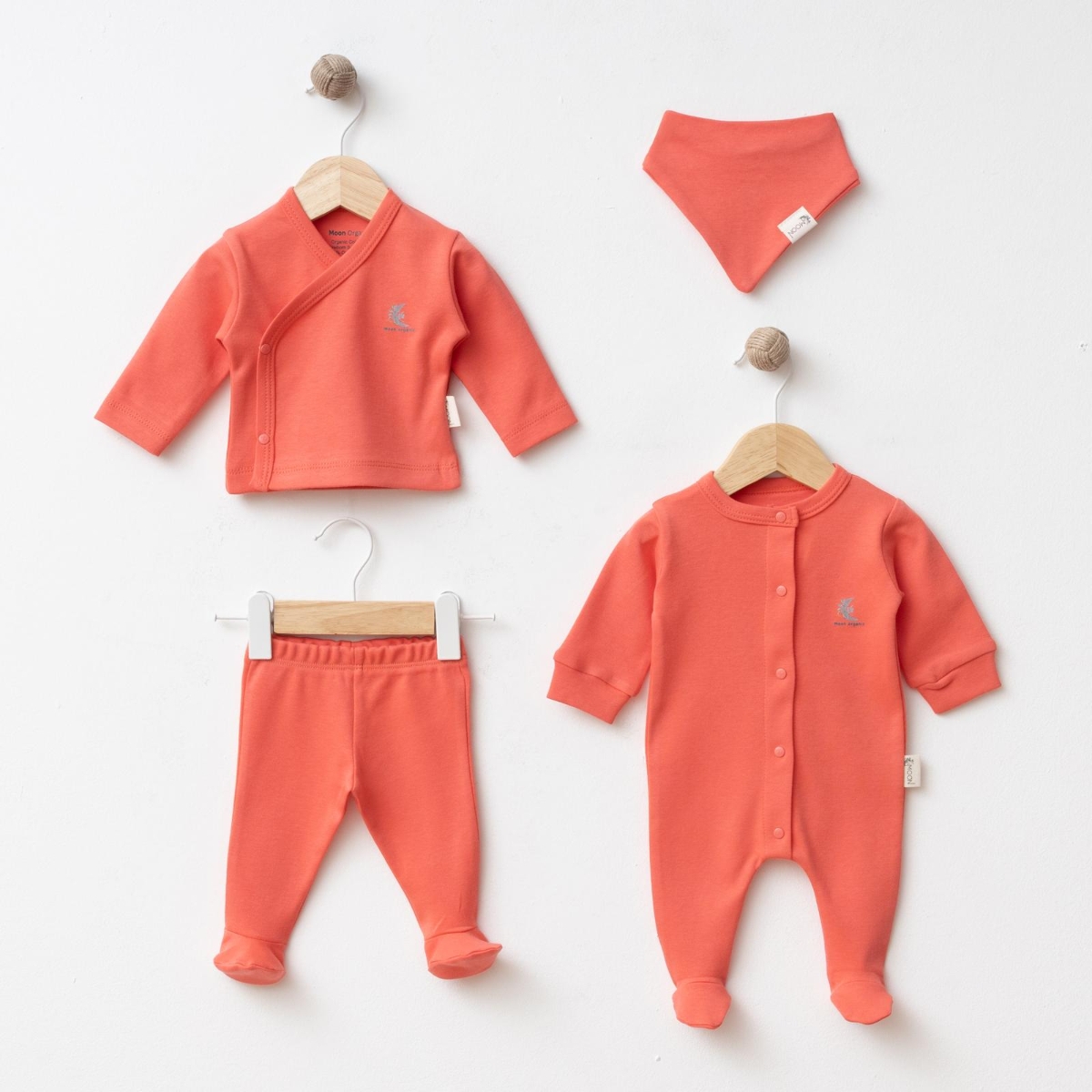 DB MOON UNISEX 0-3 AY TULUMLU 4LÜ ZIBIN SET