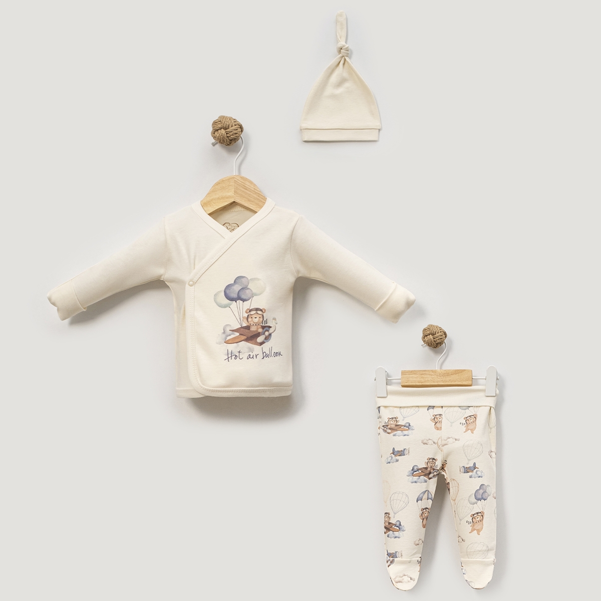ESYA BABY UNISEX 0-3 AY UÇAN BALLON 3LÜ SET