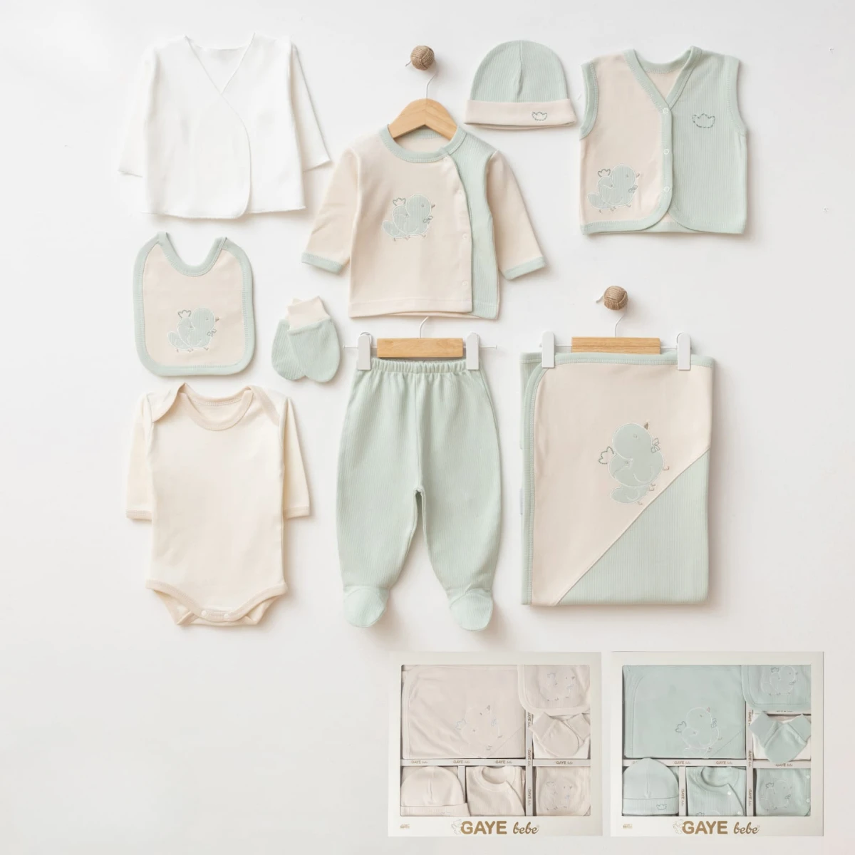 GAYE BEBE UNISEX 0-3 AY ÖRDEKLİ  10LU SET
