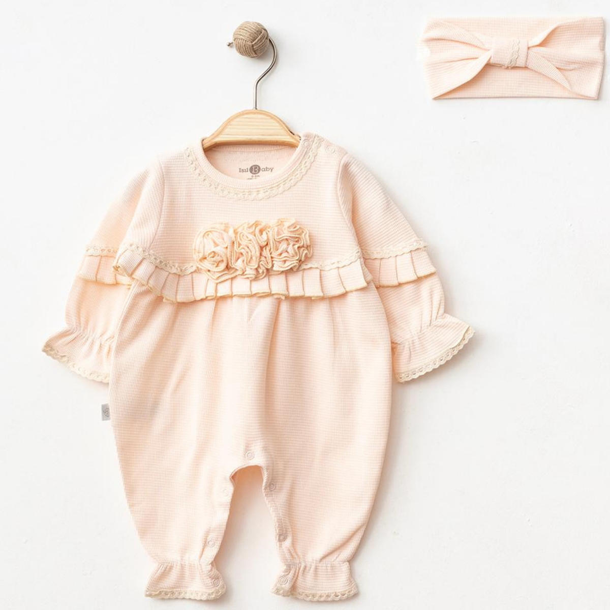 IŞIL BABY KIZ 0/3-0/3-3/6 AY GÜPÜR DETAYLI TULUM