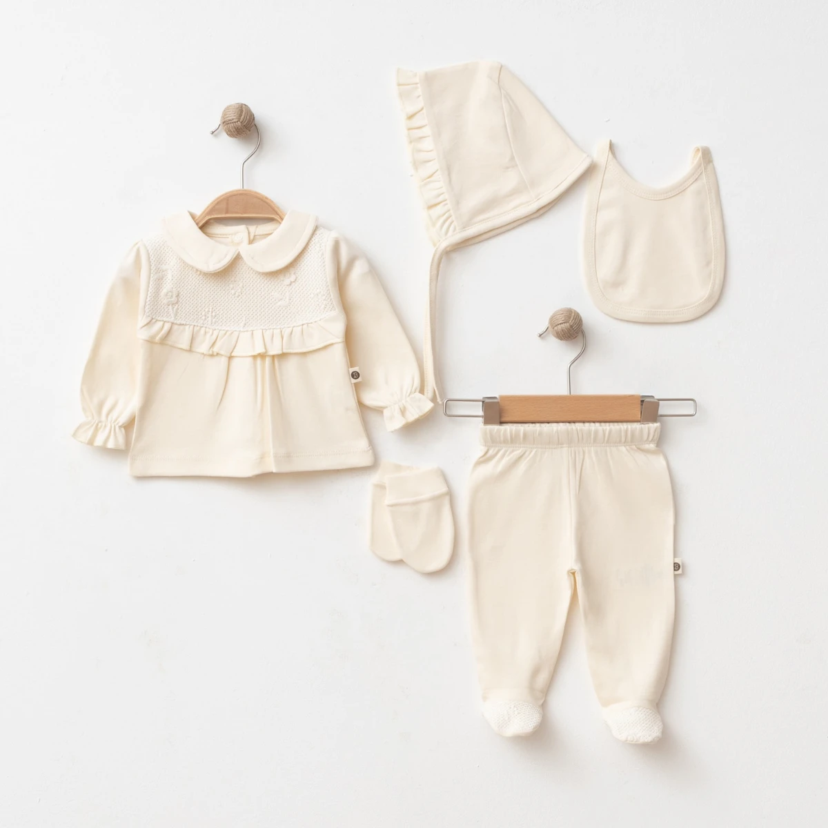 IŞIL BABY KIZ 0/3-0/3-3/6 AY ROBA DANTELLİ 5Lİ SET