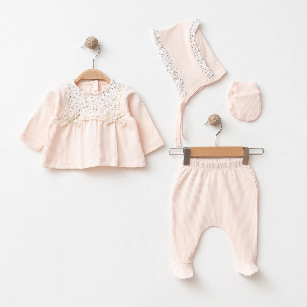 IŞIL BABY KIZ 0/3-0/3-3/6 AY ROBA DESENLİ 5Lİ SET