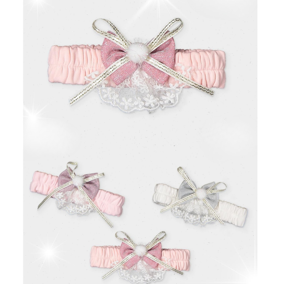 KAYRA BABY KIZ FİYONKLU TÜLLÜ SAÇ BANDI 6LI