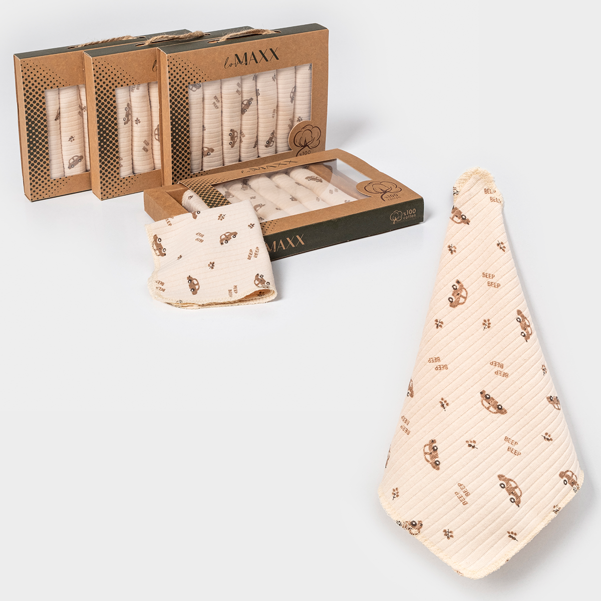 LOVEMAXX ERKEK 0-12 AY ARABALI 7Lİ MENDİL