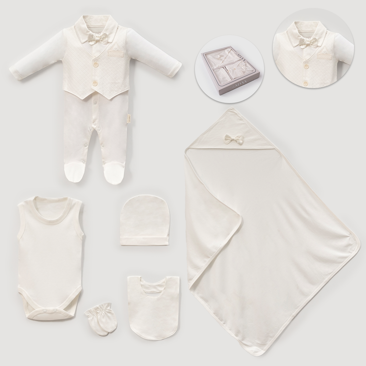 LOVEMAXX ERKEK 0-3 AY PAPYONLU KUTULU 6LI SET