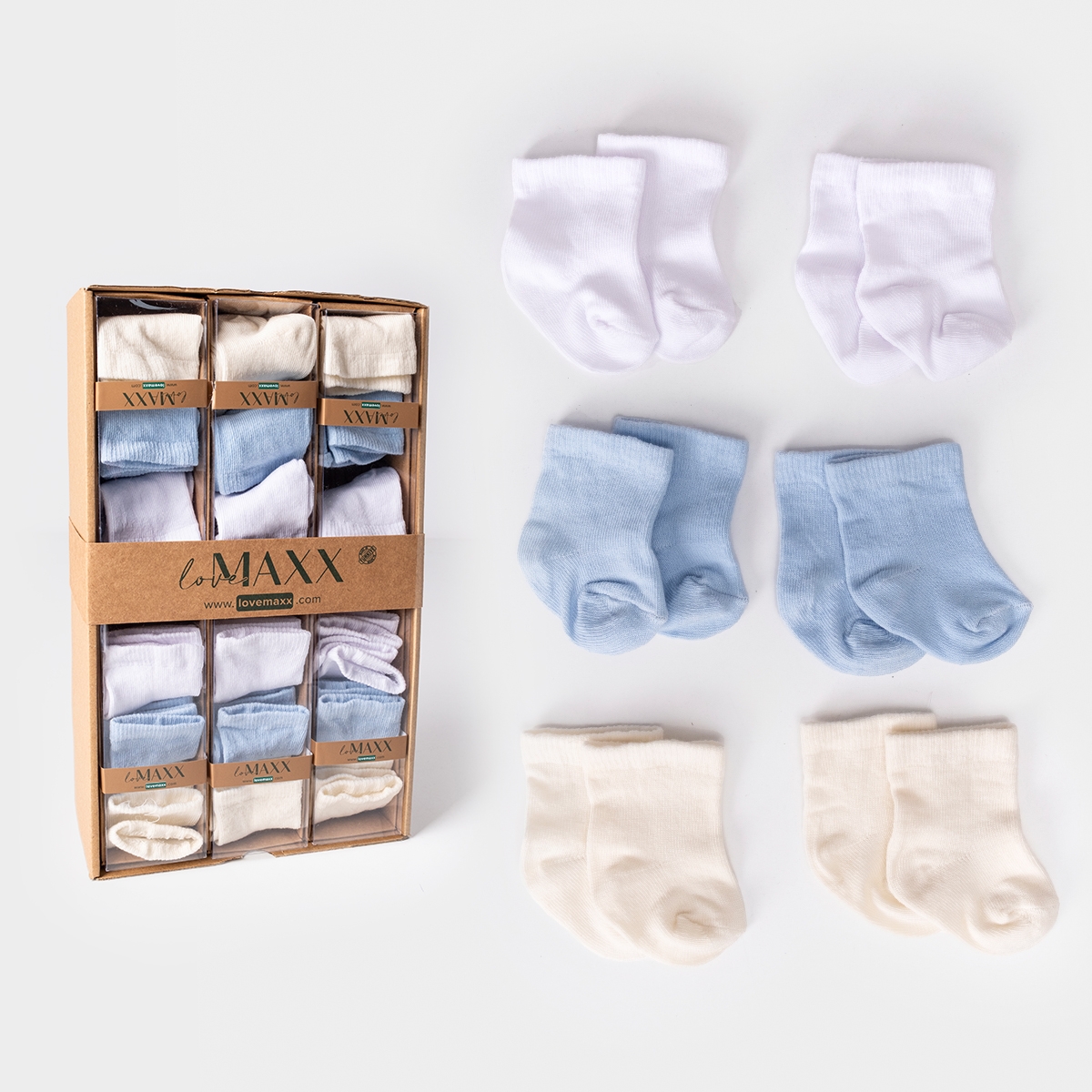 LOVEMAXX ERKEK 0/3-3/6 AY 6LI ÇORAP 12Lİ BOX