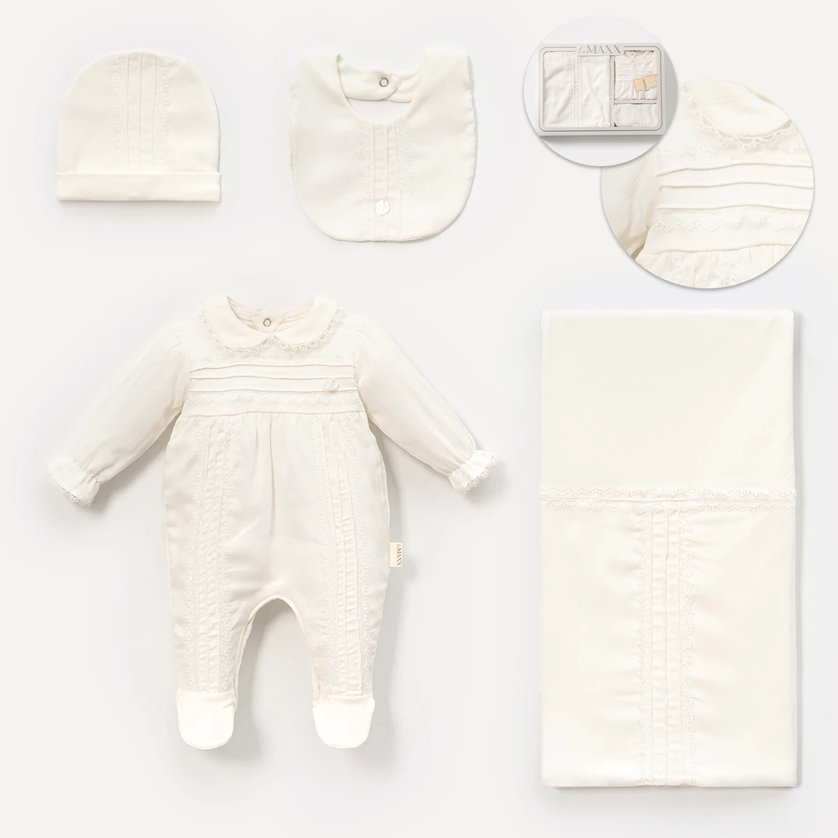 LOVEMAXX KIZ 0-3 AY FİSTOLU KUTULU 4LÜ SET
